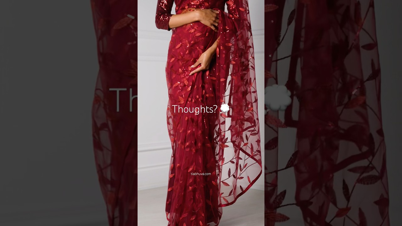 New Transparent Saree | how to drape a saree perfectly | saree fashion | red saree | #shorts