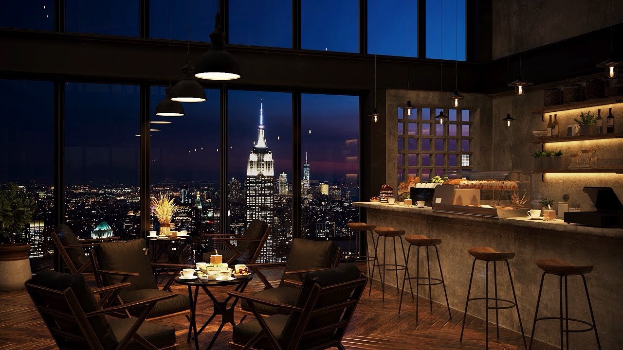 New York Coffee Shop Ambience ☕ Relaxing Jazz Instrumental Music For Good Mood, Work, Study