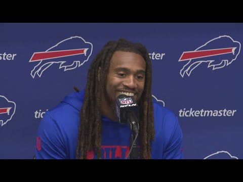 Newly signed Shaq Thompson speaks to media