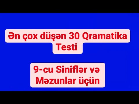 İngilis dilində ən çox düşən 30 Qramatika Testi.