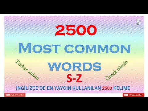 İNGİLİZCE'DEKİ EN ÖNEMLİ 2500 KELİME ( 2500/2500)