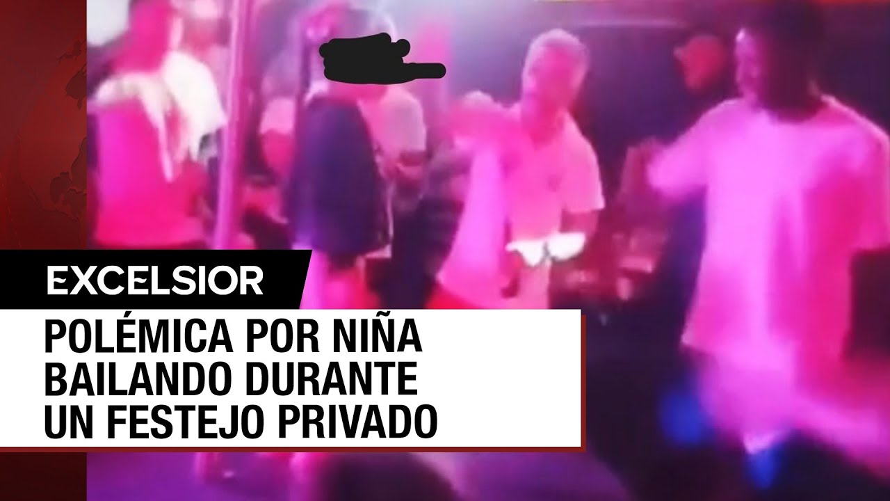 Niña baila en un table dance en festejo del club Orizaba