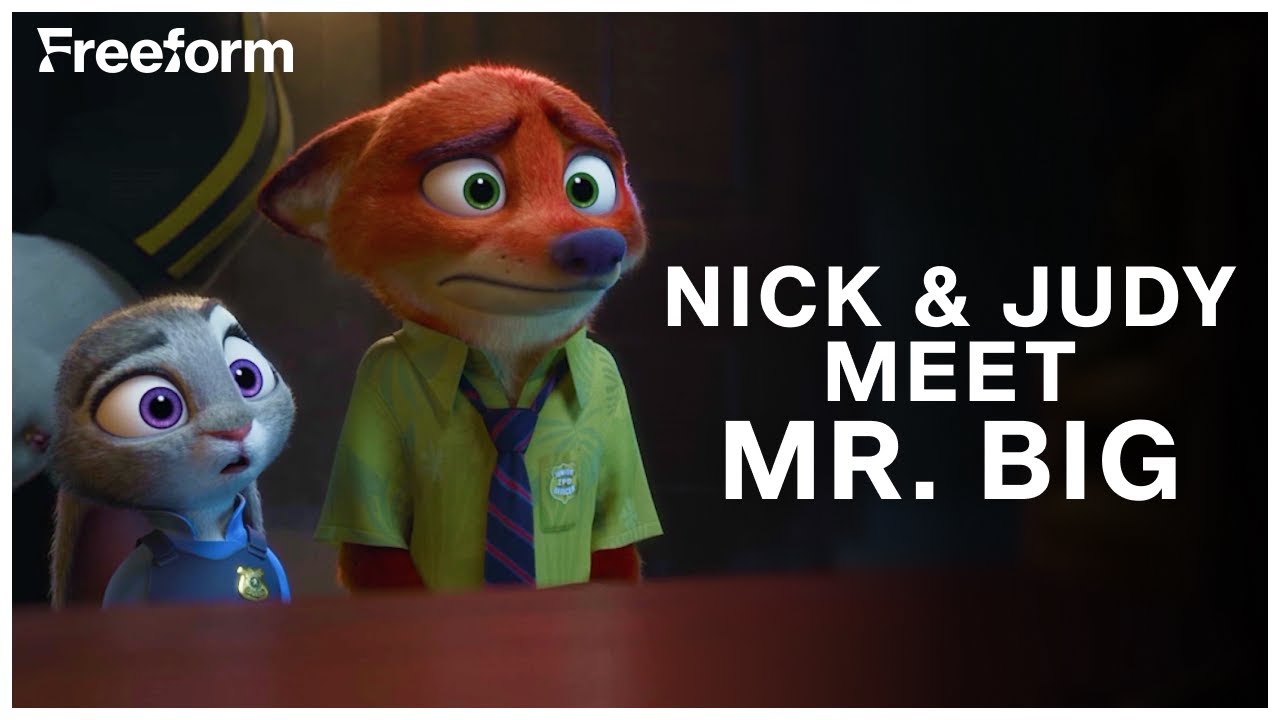 Nick and Judy Meet Mr. Big | Zootopia | Freeform
