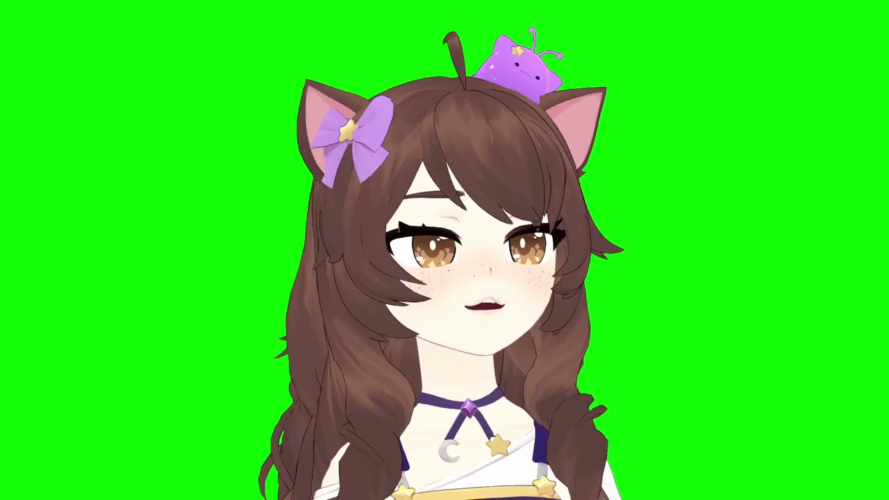 Nimu Gimiendo En Green Screen Con Orejas De Gato
