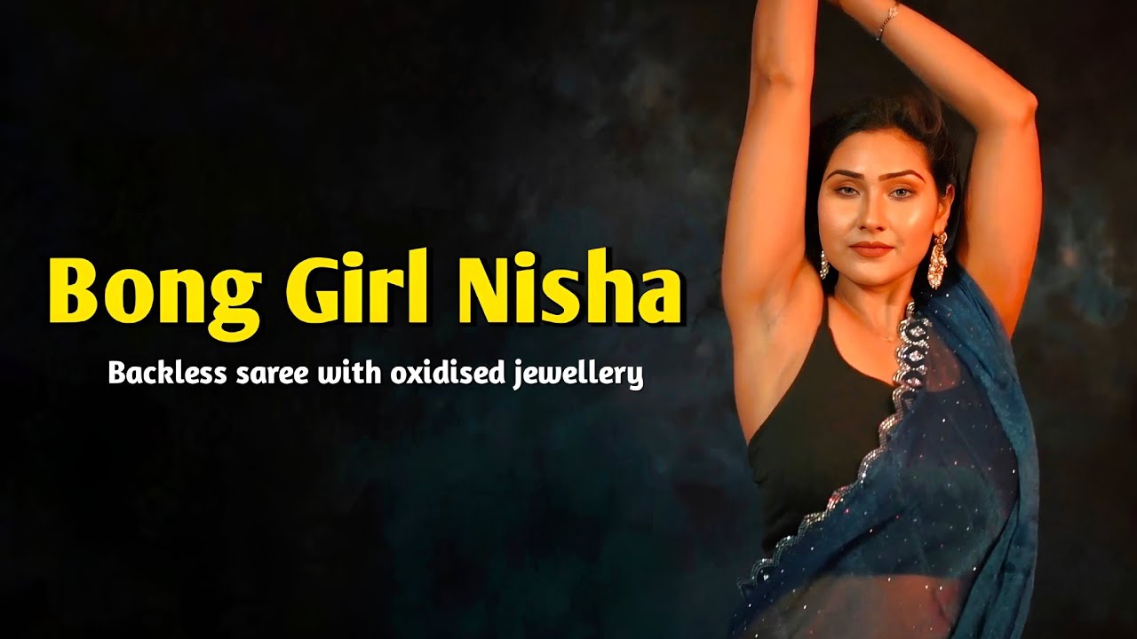 Nisha | Backless Saree with Oxidised jewellery | Saree Lover | Saree Sundori |Saree Fashion | Armpit