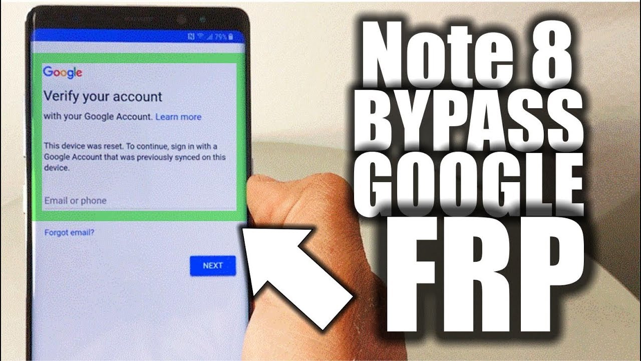 NO PC - Unlock Google Account FRP Bypass - Samsung Galaxy Note 8