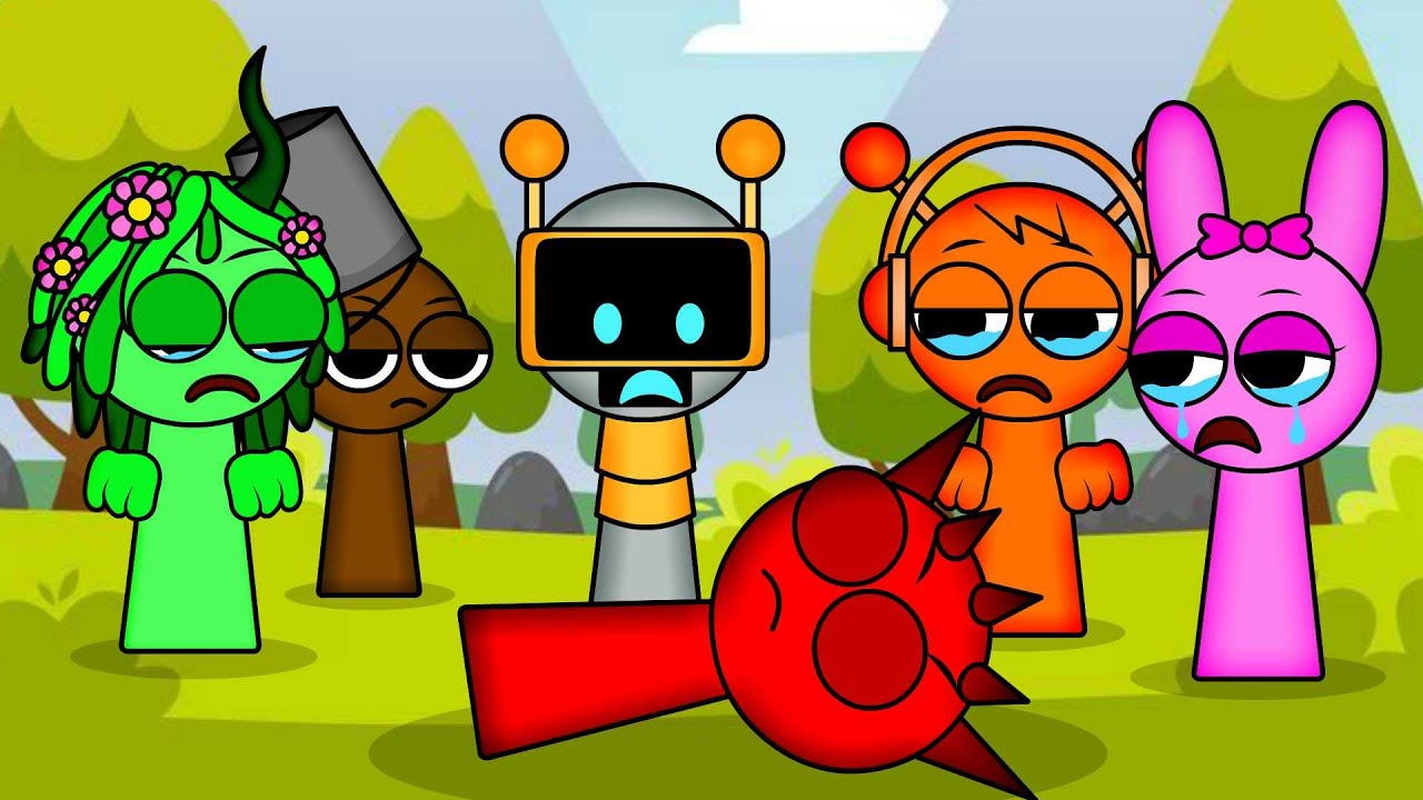 NO WAY!!! Red open your eyes??? Don't leave us!! Sad story Sprunki incredibox Cartoon