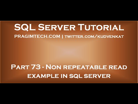 Non repeatable read example in sql server