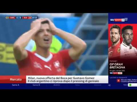 Notizie Sky Sport 24 HD- Svezia svizzera 1-0 / 3-07-2018