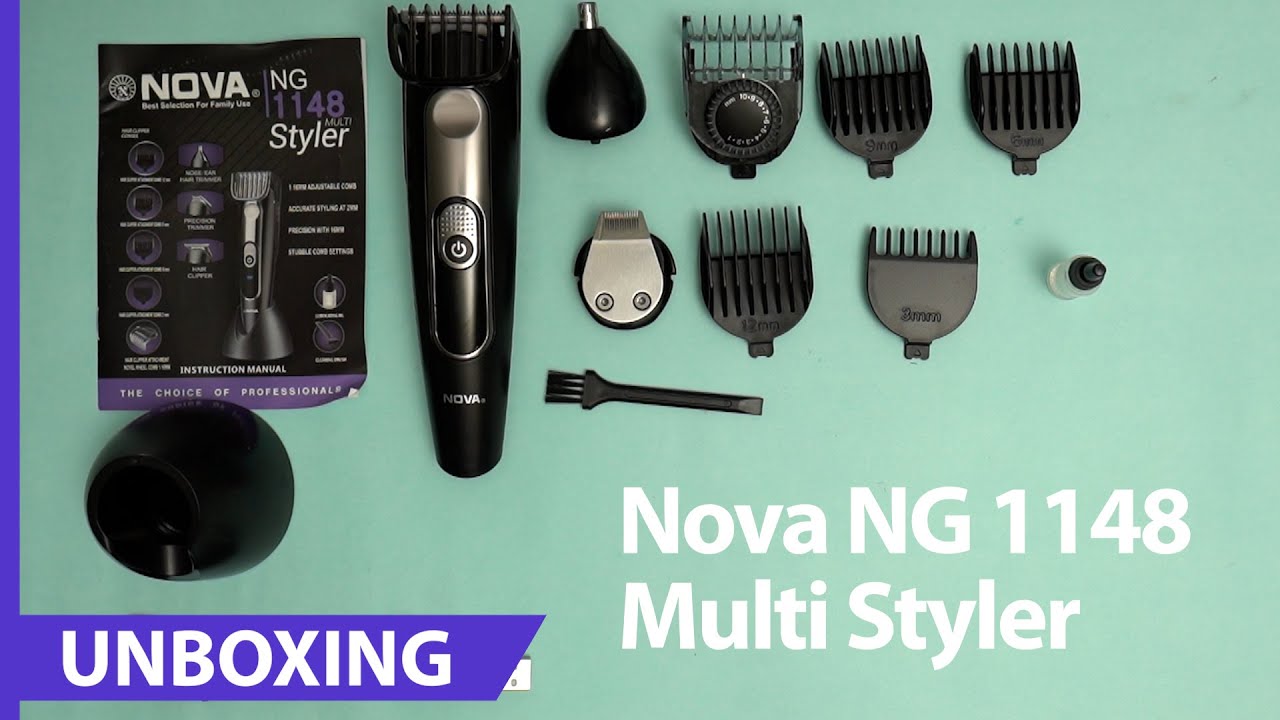 Nova NG 1148 Multi Styler Grooming Kit Unboxing