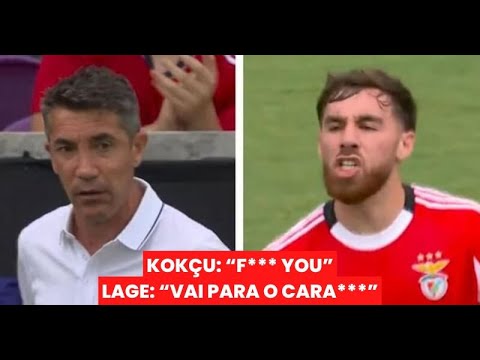 Novas imagens mostram Kokçu no banco a insultar Bruno Lage #benfica #slb #slbenfica