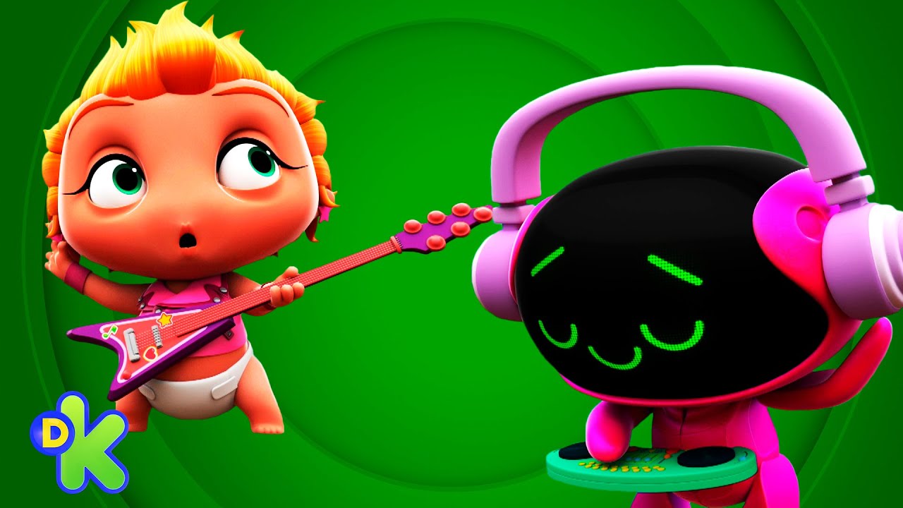 Novos instrumentos musicais usados pelos bebês | Mini Beat Power Rockers | Discovery Kids Brasil