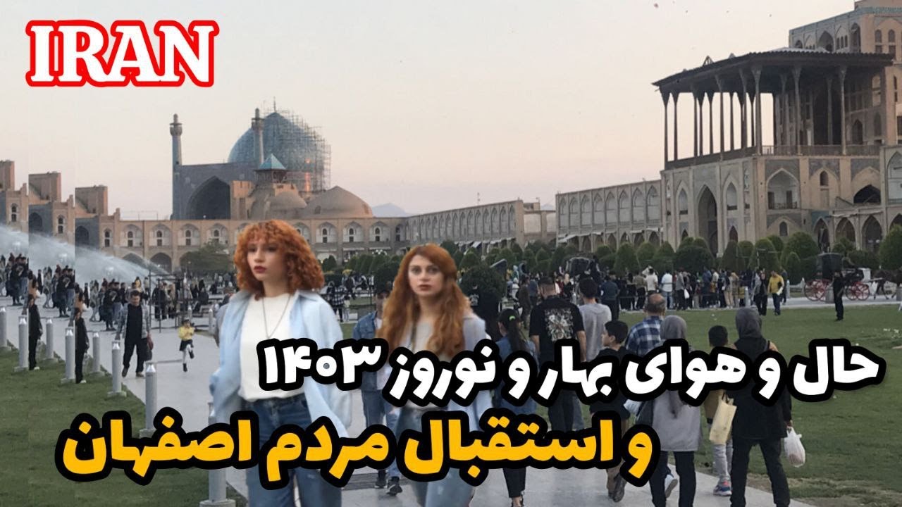 Nowruz celebration in Naqsh Jahan Square;  People welcome Nowruz guests
