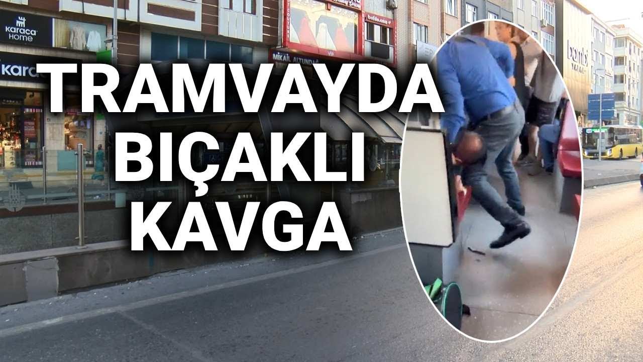 @NTV İstanbul'da tramvayda bıçaklı kavga