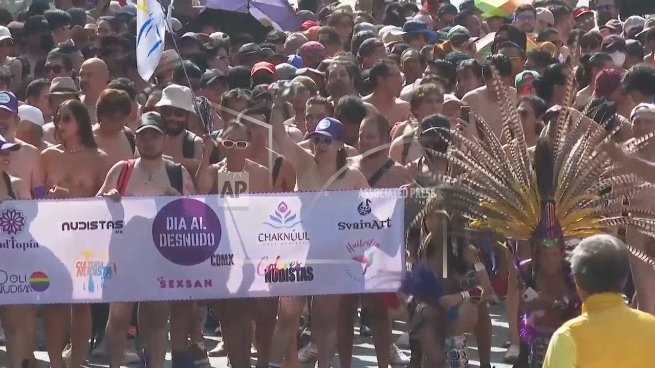 Nudists march in Mexico City to celebrate body positivity