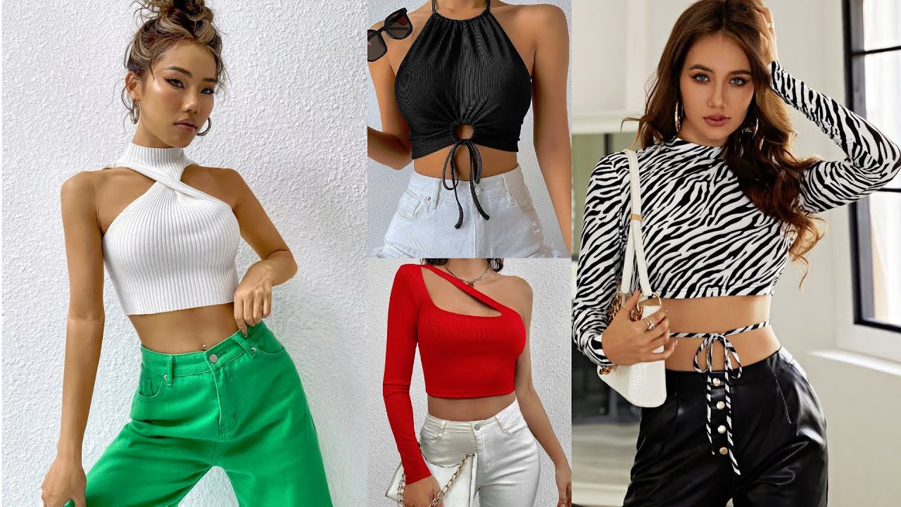 NUEVOS DISEÑOS JUVENILES DE CROP TOPS Y TOPS DE MODA Y TENDENCIA 2024.