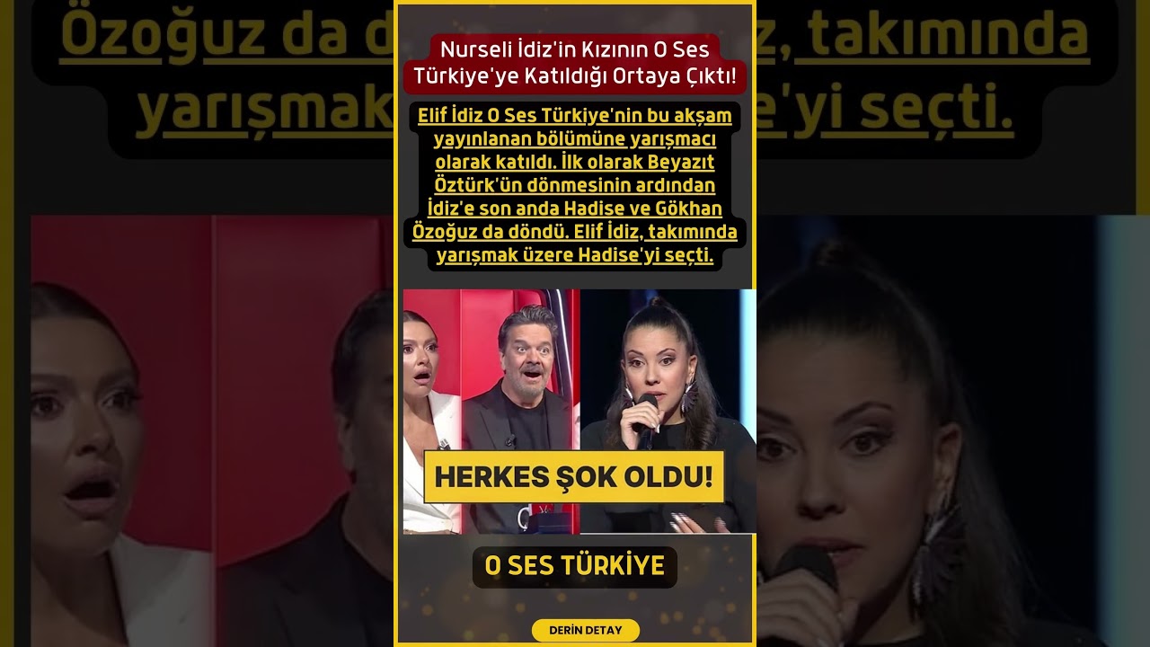Nurseli İdiz'in Kızının O Ses Türkiye'ye Katıldığı Ortaya Çıktı! O Ses Türkiye, cumartesi