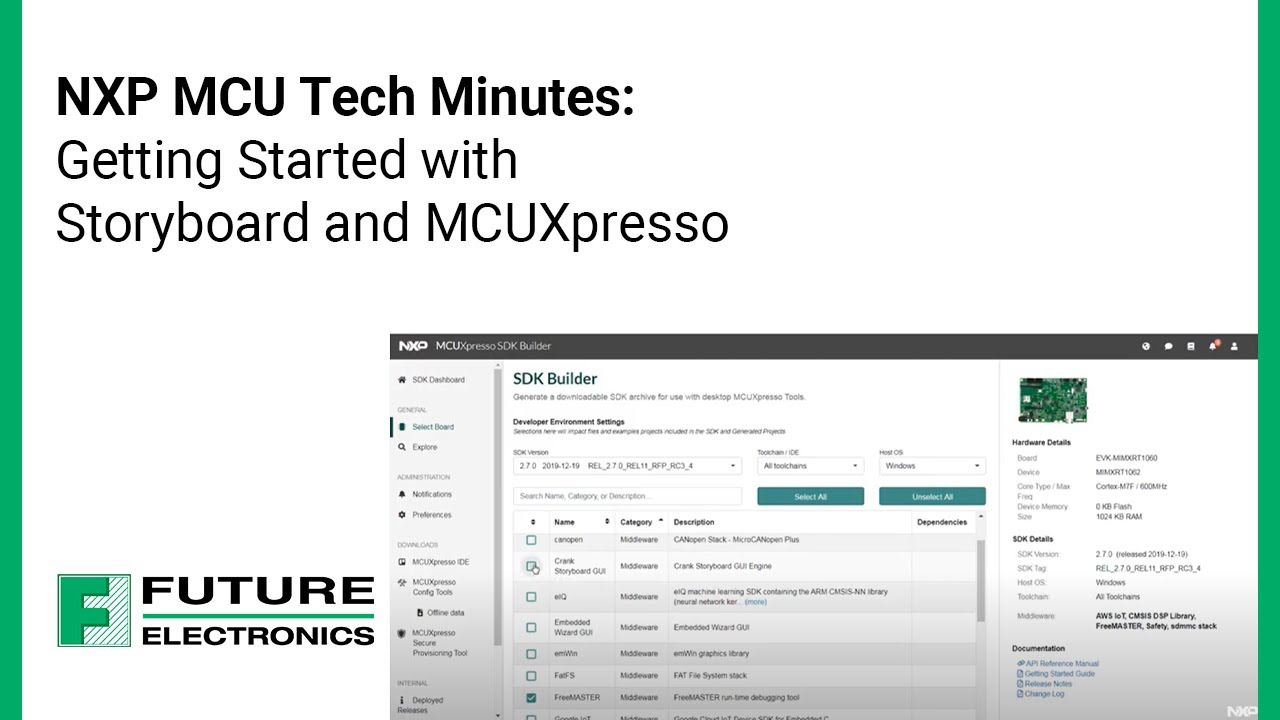 NXP MCU Tech Minutes:  Getting Started with Storyboard and MCUXpresso