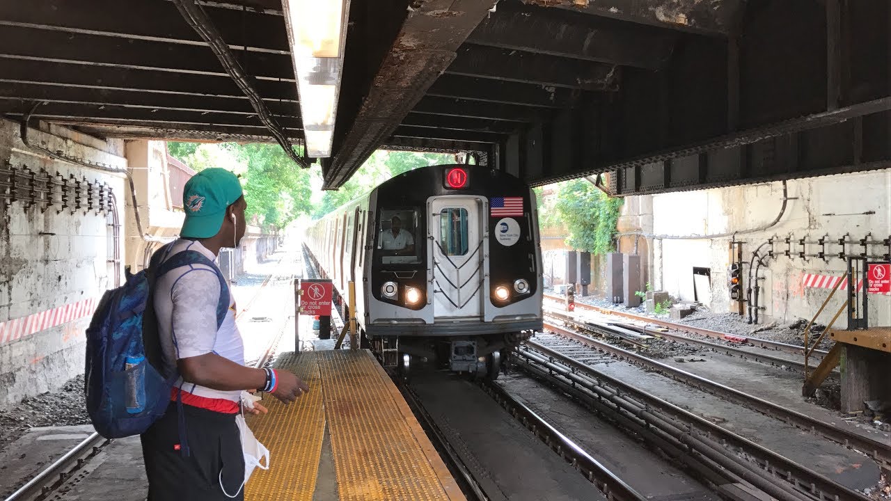 NYC Subway HD 60fps RARE: Kawasaki R160B N Train Via Brighton @ Newkirk Plaza (6/29/17)