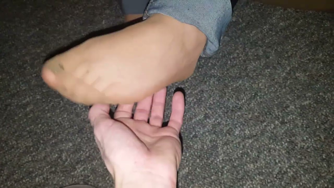nylon shoeplay and feet tickling