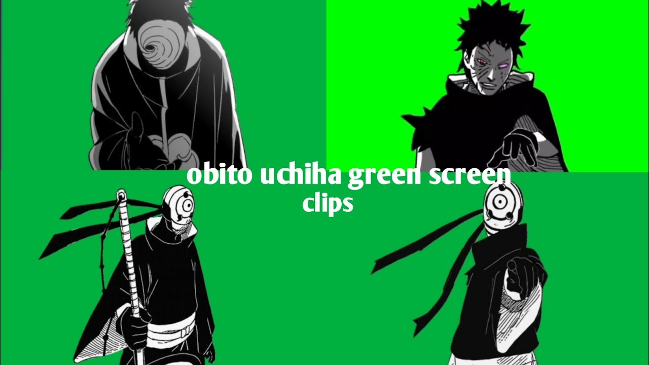 obito uchiha manga animation green screen [ 4k ]