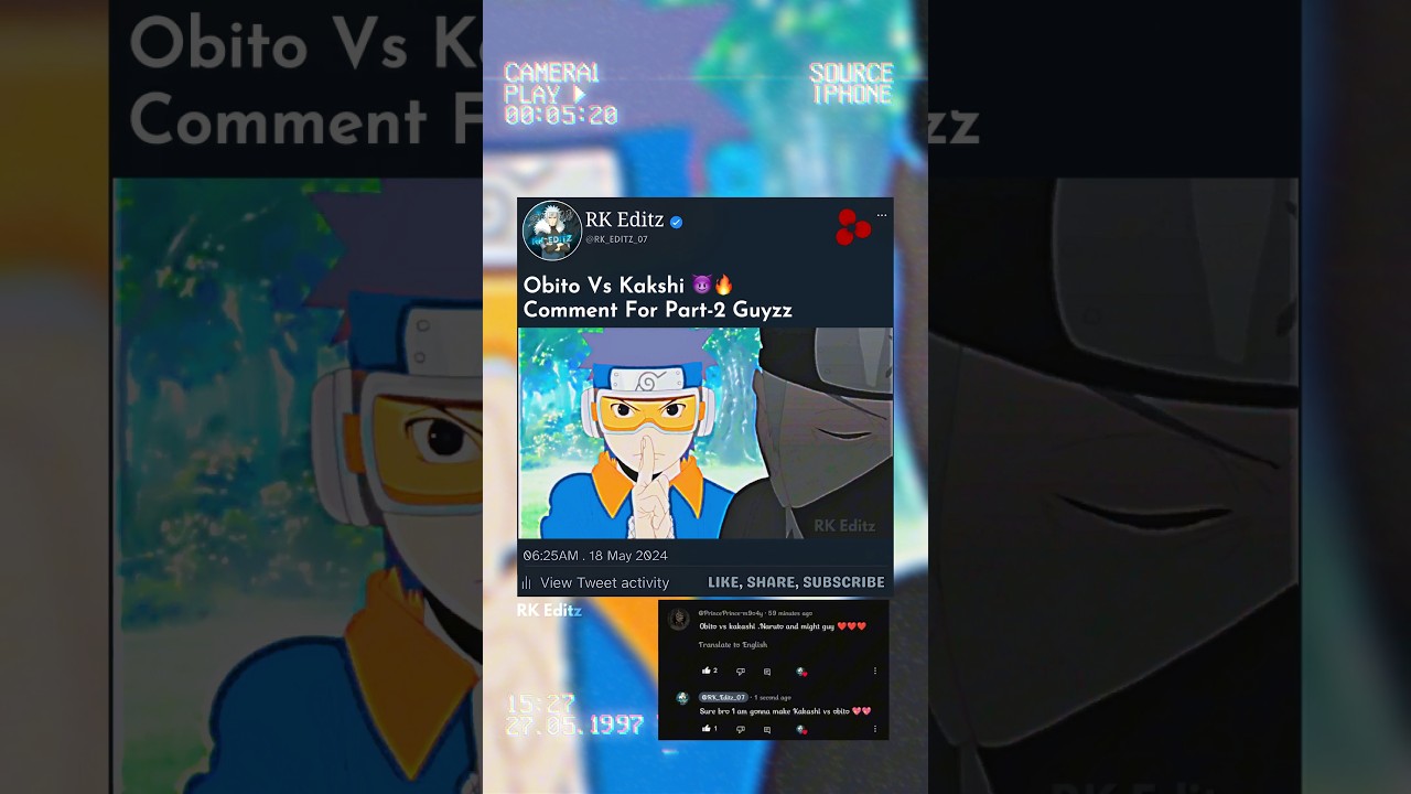 Obito Vs Kakashi 🔥🥶 || #viralshort