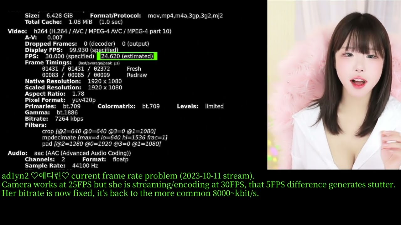 (OBSOLETE) ad1yn2 ♡에디린♡ AfreecaTV frame rate issues (update #2, 2023-10-11 stream)