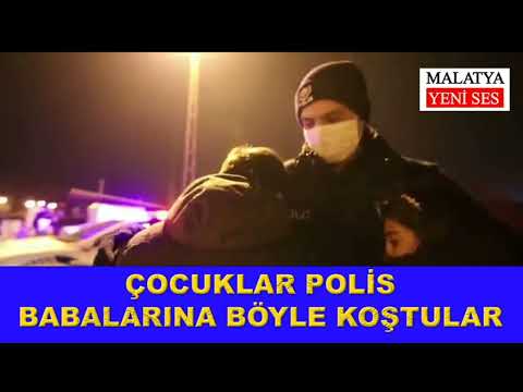 Çocuklar görev başındaki polis babalarına böyle koştular...
