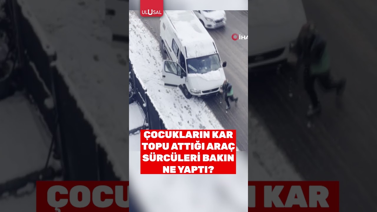 Çocuklar yoldan geçen arabalara kar topu atınca olanlar oldu #shorts #trafik #kartopu