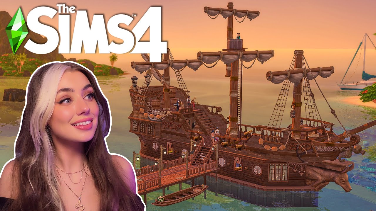 Off The Grid Pirate Ship Home │ No CC │ Speed Build │ Sims 4