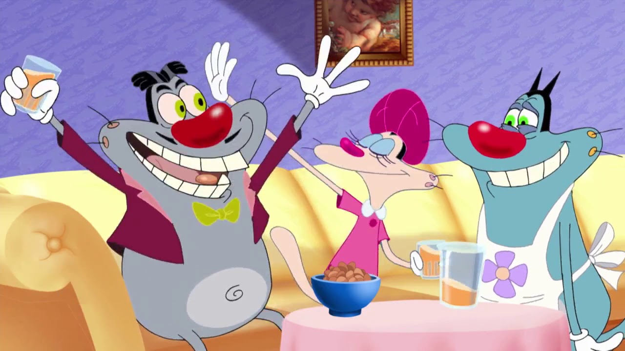 Oggy and the Cockroaches S04E18 Lets Party Guys   Lightning Visit   Bicycle Crazy 720p WEBRip x264 A