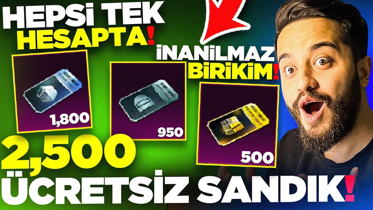 OHA! TEK HESAPTA 2,500 ÜCRETSİZ SANDIK BİRİKTİRMİŞ! REKOR! PUBG Mobile