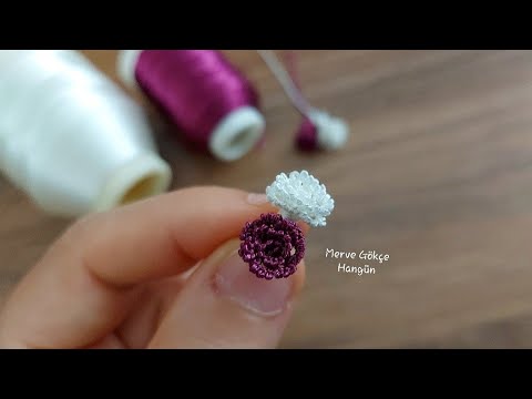 ÇOK KOLAY İĞNE OYASI MİNYATÜR GÜL YAPIMI... TURKISH NEEDLE LACE