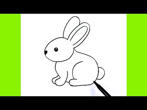 Çok Kolay Tavşan Çizimi, Adım Adım Kolay Yoldan Tavşan Resmi Nasıl Çizilir, Very Easy Rabbit Drawing