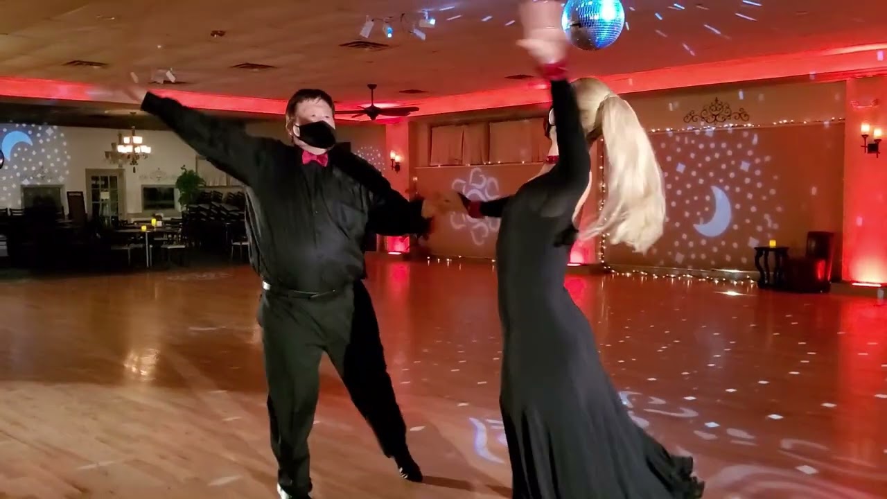 Oksana Zaver with her student Norm. Pro-am dance show. American Tango. Students showcase. Dance Show