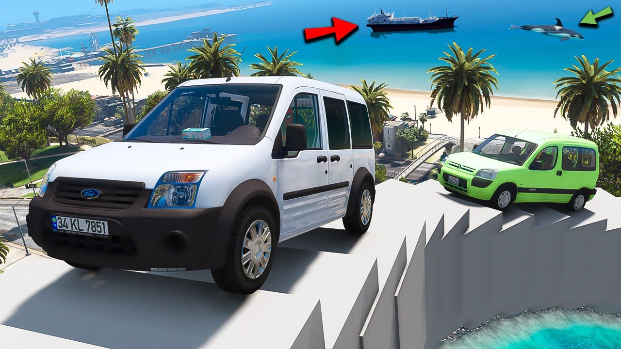 Old Light Commercial Vans on Stairway Parkour Racing | With Spider Bro in GTA 5