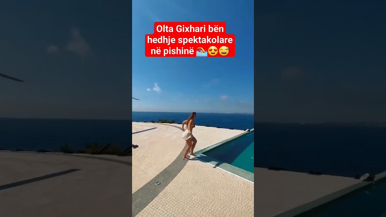 Olta Gixhari direkt nga helikopteri hidhet në pishinë për tu freskuar 🏊‍♀️😍