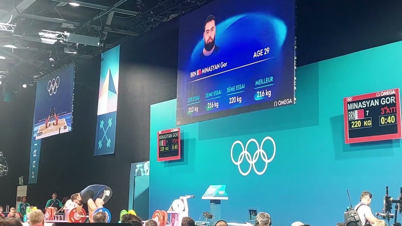 Olympics Weightlifting 2024 Gor MINASYAN missing 220 KGS Snatch