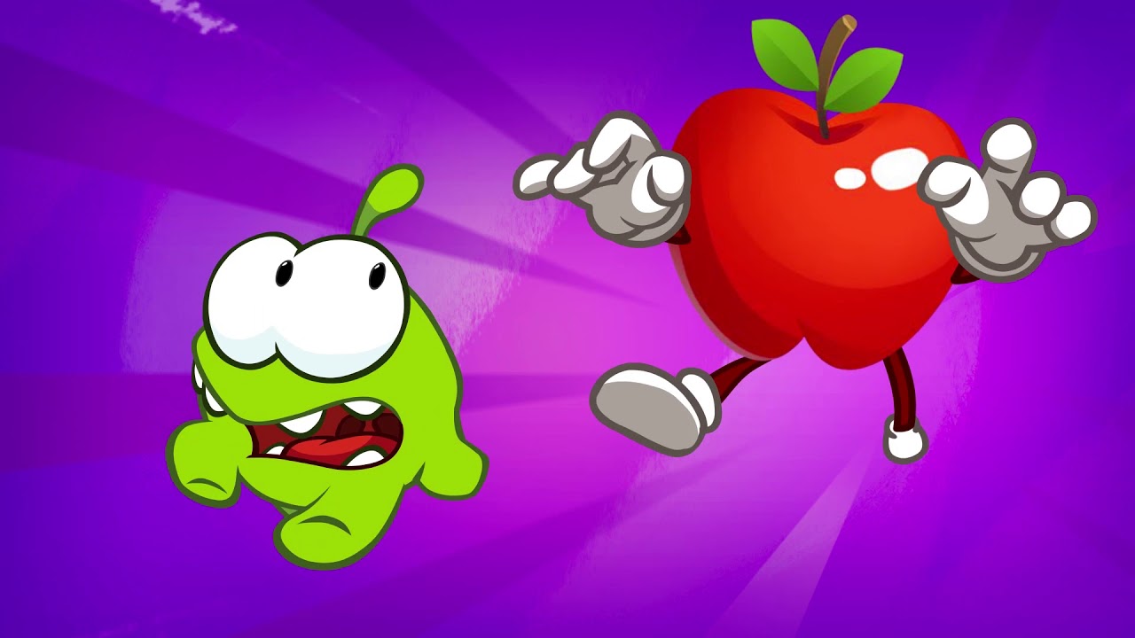 Om Nom chases apple / Learn English with Om Nom / Educational Cartoon