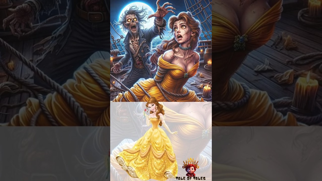 😱OMG💔Disney princess being kidnapped by Pirate Zombie🧟‍♂️#trending#shortsfeed#disney#zombie#princess