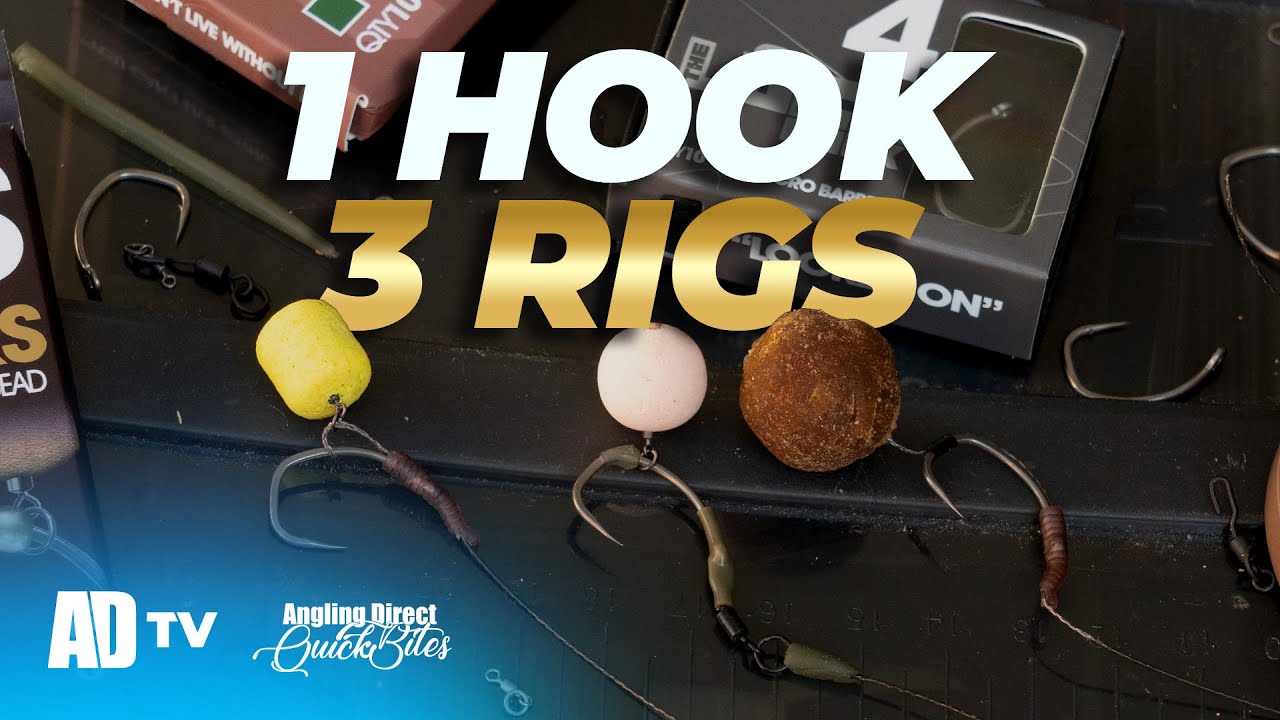 One Hook 3 Great Carp Rigs - Pop Up rig, Wafter Rig & Bottom Bait Rig - Carp Fishing Quickbite