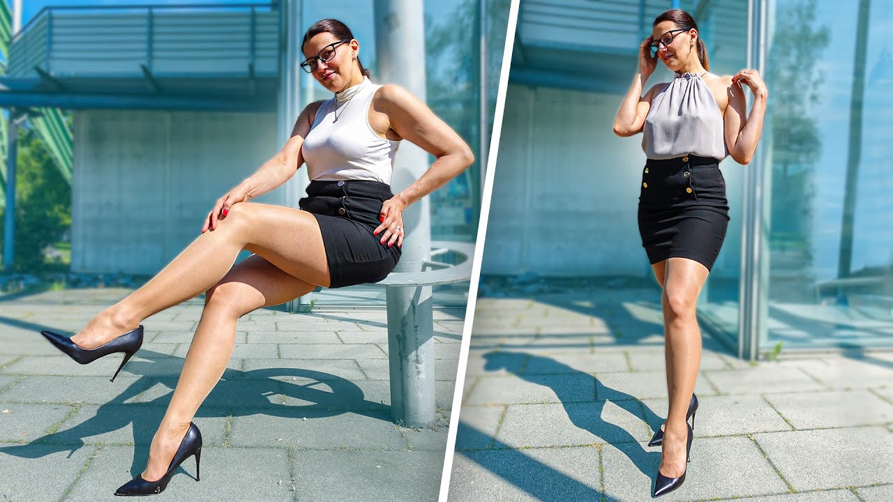 One MINI SKIRT with TIGHTS - Two OFFICE OUTFITS | Kats little world