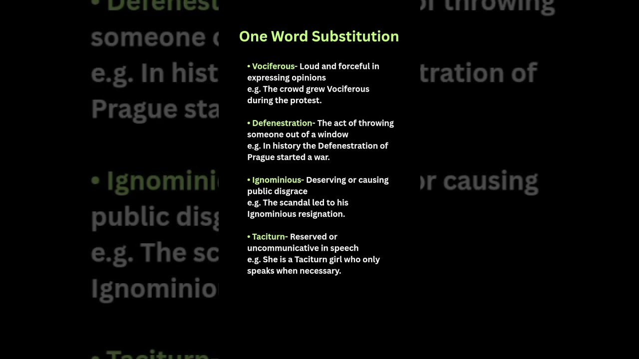 One Word Substitution ✅ #english #learnenglish #vocabulary #englishspeaking #ielts