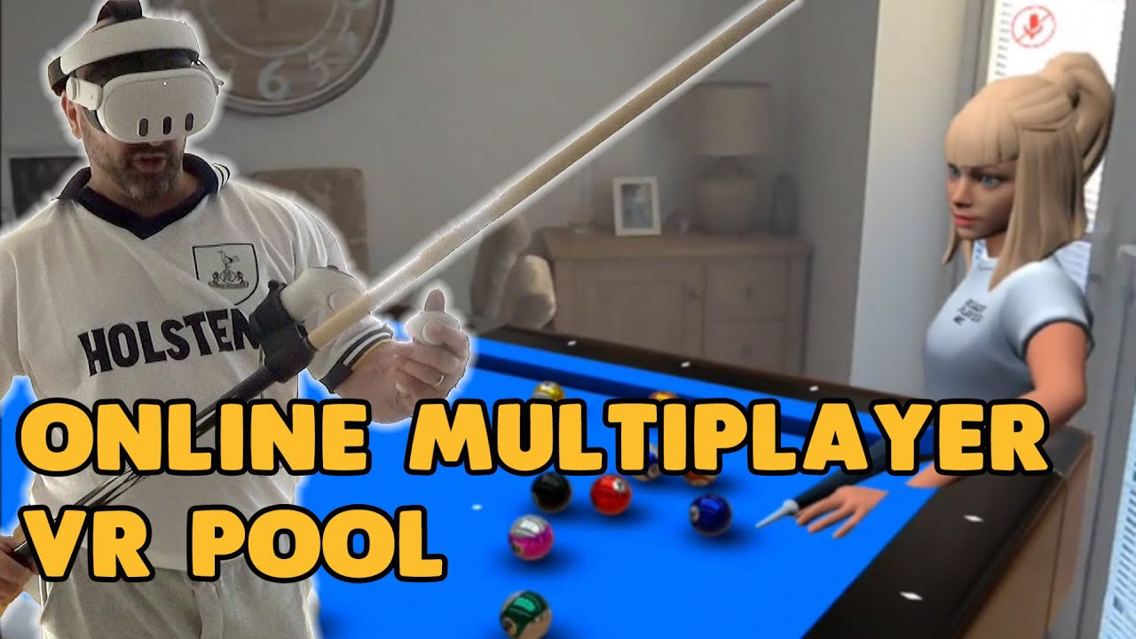 Online Multiplayer VR Pool using Miracle Pool and Trying a Real Life Pool Cue