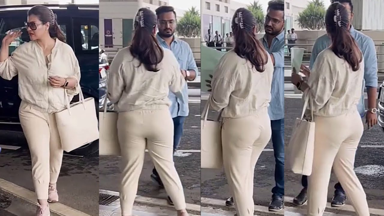 Oops Kajol showing her big back spotted at airport 🥵