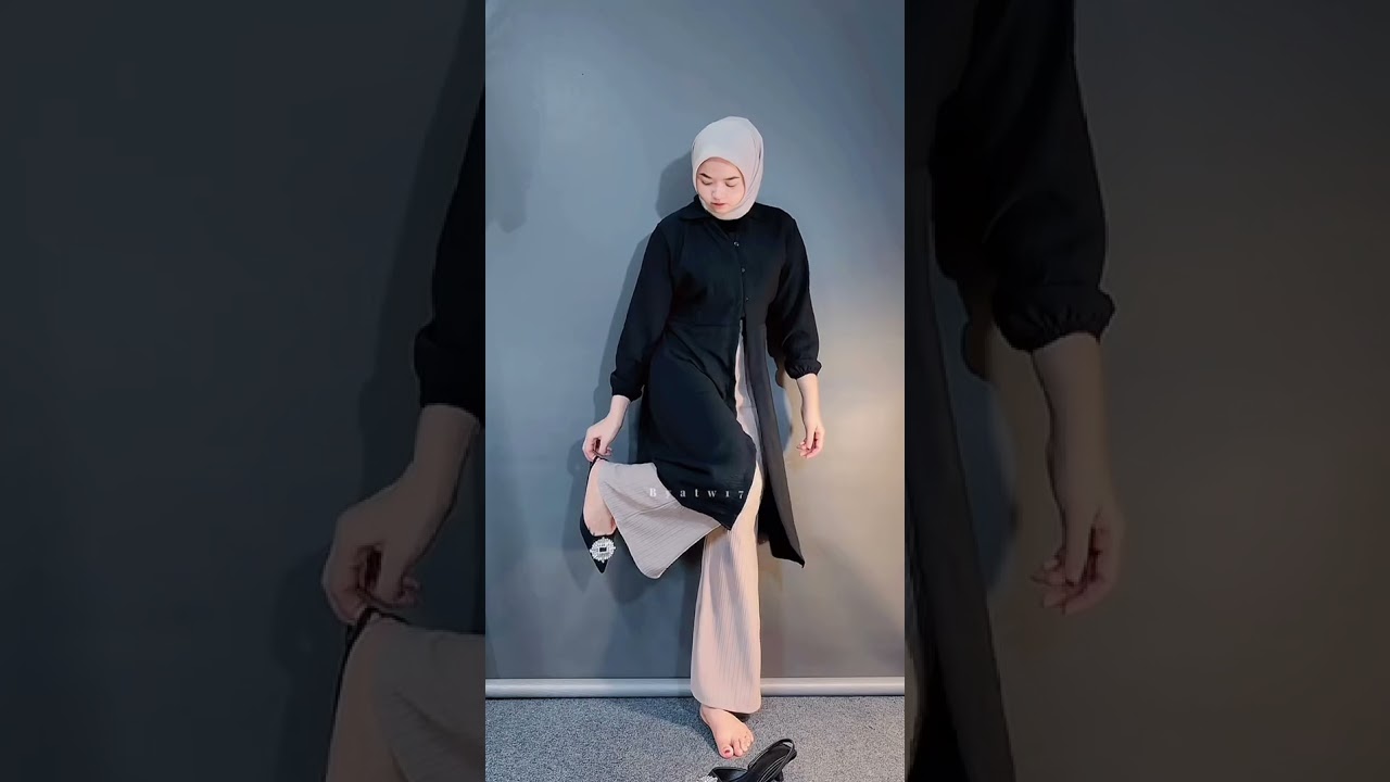 OOTD kondangan simple dengan outer hitam #fypシ゚viral #kondangan #hijabstyle