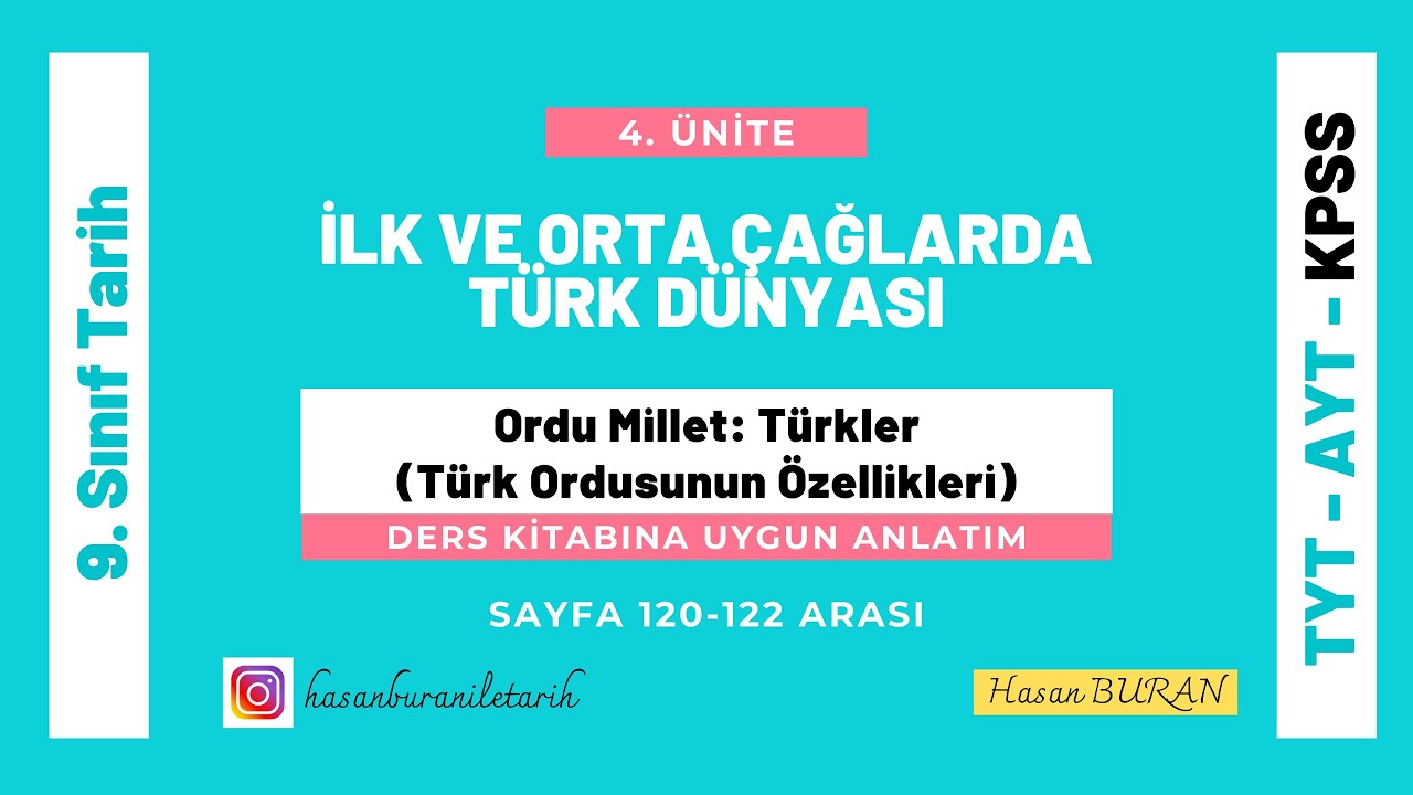 Ordu Millet Türkler - Türk Ordusunun Özellikleri (9. Sınıf Tarih, TYT, AYT, KPSS)