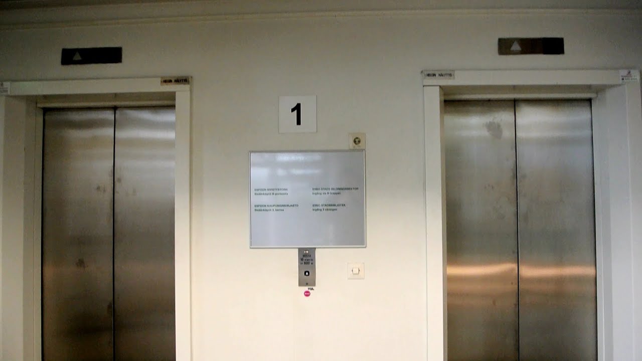 Original 1987 KONE M high-rise traction elevators @ Kamreerintie 3, Espoo, Finland