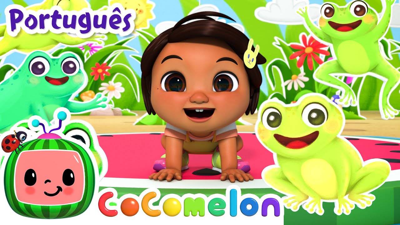 Os Cinco Sapinhos | Saltando com CoComelon Brasil | Músicas Infantis e Desenhos em Português