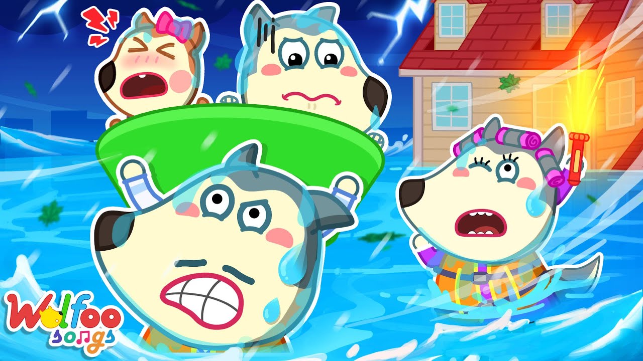 Our House is Flooded 🏡🌊 Daily Safety Song 🎶 Wolfoo Nursery Rhymes & Kids Songs